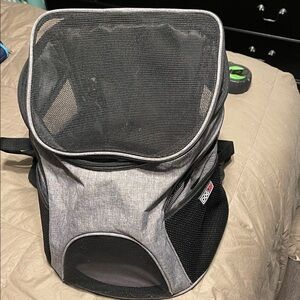 Gray and Black Pet Carrier Backpack